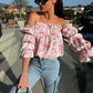 🌸Speciale prijs 🌸Bedrukte blouse over de schouder