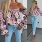 🌸Speciale prijs 🌸Bedrukte blouse over de schouder