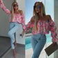 🌸Speciale prijs 🌸Bedrukte blouse over de schouder