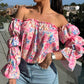 🌸Speciale prijs 🌸Bedrukte blouse over de schouder