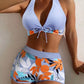 Bladprint Halter V-hals tweedelig badpak