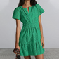 Women's V-Neck Short Sleeve Hollow Out Dress