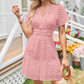 Women's V-Neck Short Sleeve Hollow Out Dress