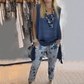 ⏰ Aanbieding voor beperkte tijd – 50% korting! 🎉Dames Mouwloze Tops ＆ Print Broek Tweedelige Set