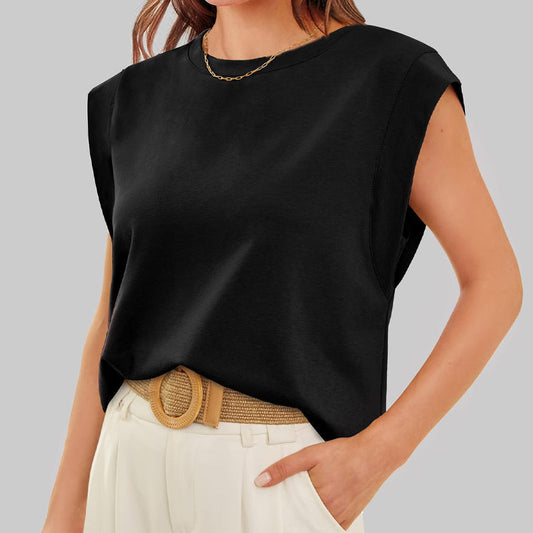 💖Beperkt Verkoop 50% KORTING💖Eenvoudige Kleur Ronde Hals Mouwloos Blouse