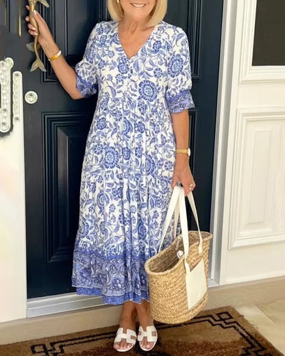 😍V-hals Bohemian jurk👗✨🎁