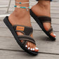 Brede Voeten Comfortabele Platte Sandalen Met Open Teen