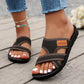 Brede Voeten Comfortabele Platte Sandalen Met Open Teen