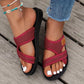 Brede Voeten Comfortabele Platte Sandalen Met Open Teen