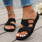 Brede Voeten Comfortabele Platte Sandalen Met Open Teen