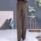 Casual damesbroek met hoge taille en rechte pijpen
