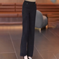 Casual damesbroek met hoge taille en rechte pijpen