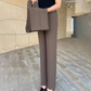 Casual damesbroek met hoge taille en rechte pijpen