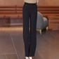 Casual damesbroek met hoge taille en rechte pijpen