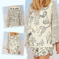 💕2025 HOT SALE 50% UIT💕 Satijnen Unieke Letter Print Kwastjes Shirt en Elastische Taille Korte Set