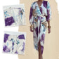 Elegante tweedelige wikkeljurkset met aquarelmotief voor dames