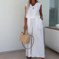 Mouwloze V-hals top en losse broek 2-delige set