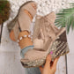 Dames sandalen met open teen en kwastjes en plateauzool