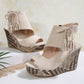 Dames sandalen met open teen en kwastjes en plateauzool