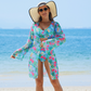 Modieus, meerkleurig 3-delig bikini-zwempak voor dames met print