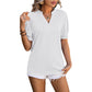 Casual top met V-hals en korte mouwen voor dames