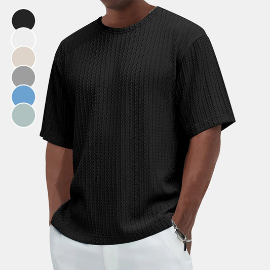 Heren Casual Veelzijdig Gestructureerd Crew Hals T-shirt