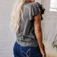 Casual Ronde Hals Korte Mouw Top