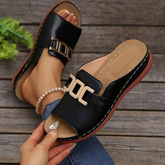 🔥Laatste dagaanbieding 50% KORTING op 🏖️💞Beste comfort - Comfortabele orthopedische sandalen met sleehak voor dames