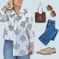 🍁Dames casual overhemd met botanische print✨ €18,80 Normale prijs€37,60Aanbiedingsprijs  50 % Korting