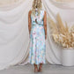 Love In The Garden Floral Halter Neck Elastische Taille Maxi-jurk