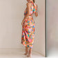 Love In The Garden Floral Halter Neck Elastische Taille Maxi-jurk