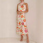 Love In The Garden Floral Halter Neck Elastische Taille Maxi-jurk
