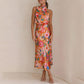 Love In The Garden Floral Halter Neck Elastische Taille Maxi-jurk