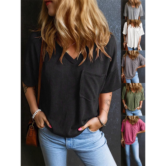 Zomerse elegantie, dat heb je nodig! Corduroy V-hals top✨