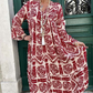 Geplooide jurk met V-hals en print voor dames