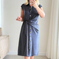 Losse, casual jurk met strikceintuur voor dames