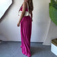 Jumpsuit met elastische taille, wijde broekspijpen en spaghettibandjes