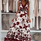 Mouwloze V-hals maxi-jurk met bloemenprint voor dames