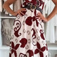 Mouwloze V-hals maxi-jurk met bloemenprint voor dames