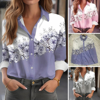 ⏳Tijdgebonden Speciale⏰Dames Casual Lange Mouwen & Bloemenprint Shirt