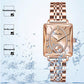 Fashion Square Dames Roségoud Diamanten Horloge