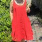 Casual jurk met ronde hals en mouwloze mouwen voor dames