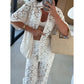 Casual tweedelige set met kant voor dames