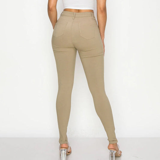 Dames met hoge taille stretchy slank fit jeans