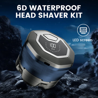 💥 Met 50% korting! 🔥 Hoofdscheerapparaat met 6 mesjes – magnetisch ontwerp, IPX6 waterdicht, Type-C, 1400mAh, 90 min gebruik, LED display, reisvergrendeling, blauw/zwart/zilver 🪒