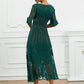 Elegante kanten bloemenflare mouw jurk