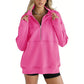 Dames Casual Top met Kraag en Halve Rits