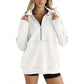 Dames Casual Top met Kraag en Halve Rits