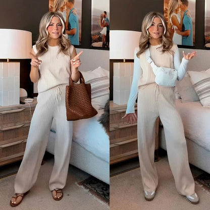 Casual mouwloze top en broek voor dames