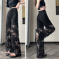 💜 LAATSTE DAG ACTIE - 50% KORTING 💜Dames gesplitste, warme strass-print holle broek